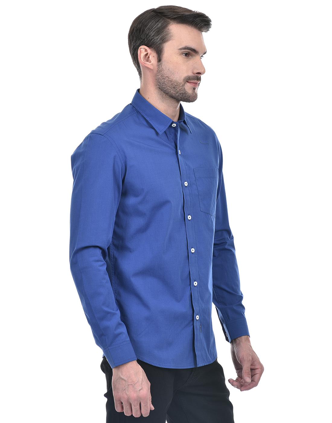 Numero Uno Men Solid Blue Shirt